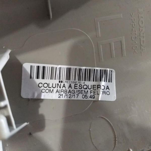 Acabamento Coluna Dianteira Esquerda Honda Hrv 2018
