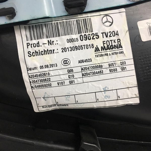 Forro Porta Traseira Lado Direito Mercedes C180 2012 Á 2014