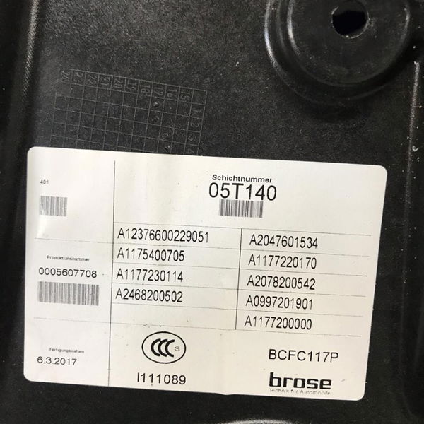Maquina Vidro Dianteira Esquerda Mercedes Benz Cla 200 2018