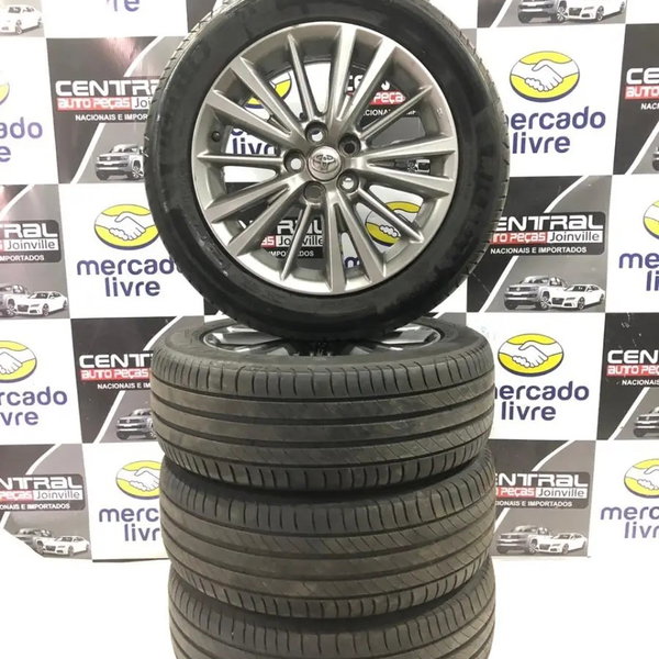 Jogo Roda Aro R16 C/ Pneu 205/55 Toyota Corolla 2016 2017  Prata