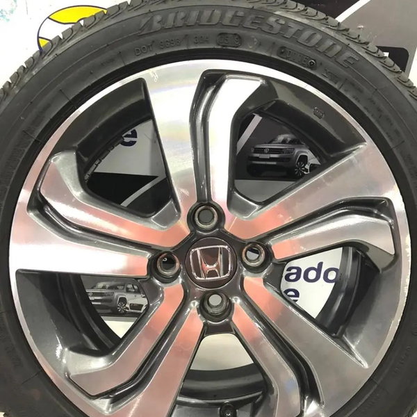 Jogo Roda Aro Liga C/ Pneu 185/55 R16 Honda City 2015 2016  Prateado
