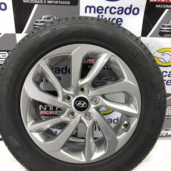 Jogo Roda Aro C/ Pneu 225/60 R17 New Tucson 1.6 2018 2019 Prata