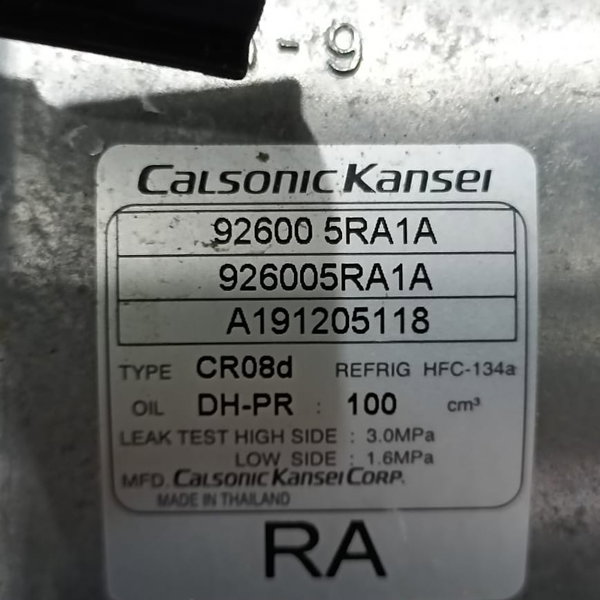Compressor Ar Condicionado Nissan Kicks 2020 2021 926005ra1a