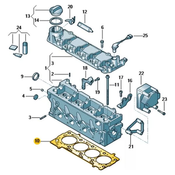 Junta Do Cabeçote Volkswagen Fox Polo Gol G5 G6 G7 Motor 1.6