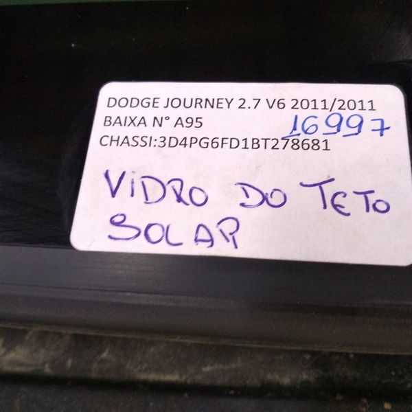 Vidro Do Teto Solar Dodge Journey 2.7 2011 16997