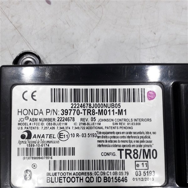 Módulo Central Bluetooth Honda Civic 2014 39770trm011m1