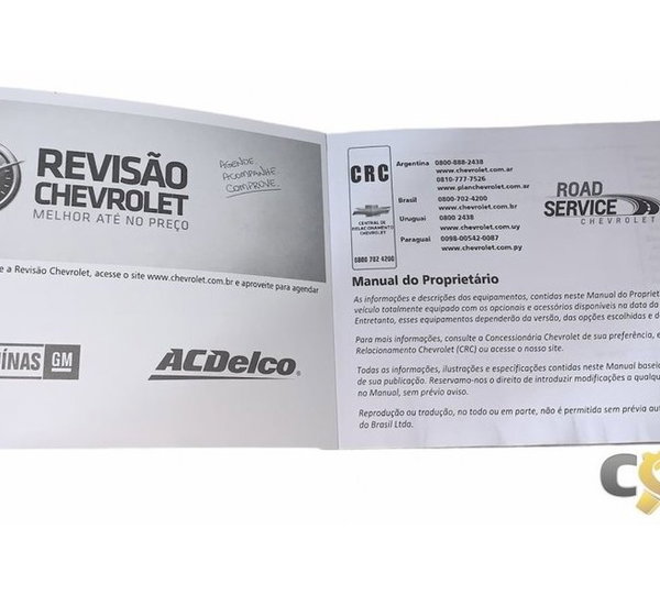 Manual Proprietário Onix Premier 1.0t At 2020/2020 Original