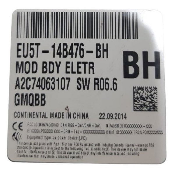 Caixa Fusíveis Módulo Bsi Ford Ka 15 Á 18 Eu5t-14b476-bh