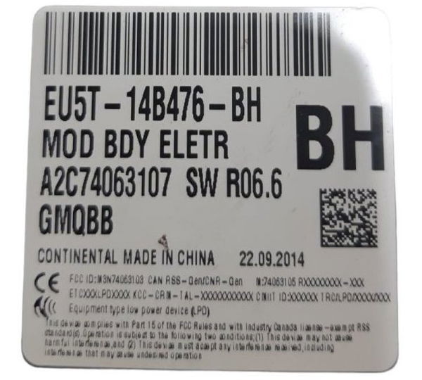 Caixa Fusíveis Módulo Bsi Ford Ka 15 Á 18 Eu5t-14b476-bh