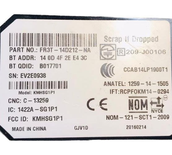 Módulo Bluetooth Ford Ranger / Ecosport / Ka 2015/2018