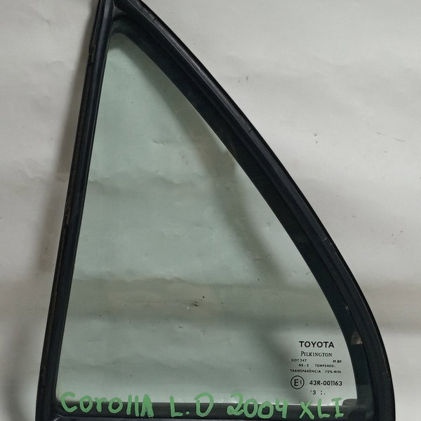 Vidro Lateral Traseiro Fixo Esquerdo Toyota Corolla Xli 2004