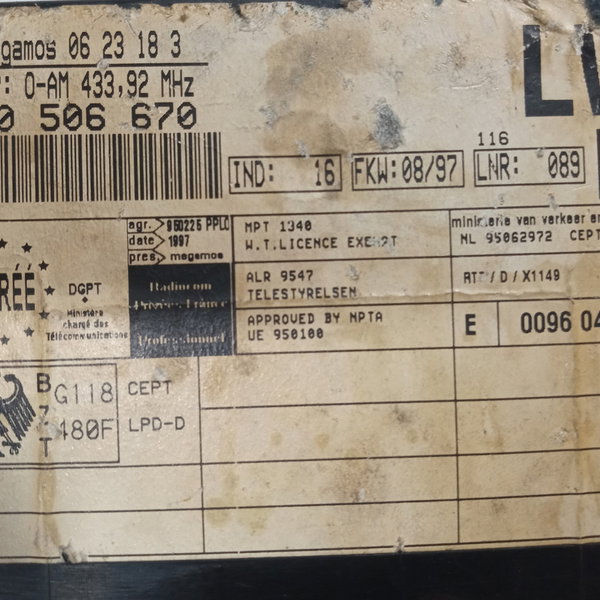 Módulo Central Alarme De Vidro Gm Vectra 1999