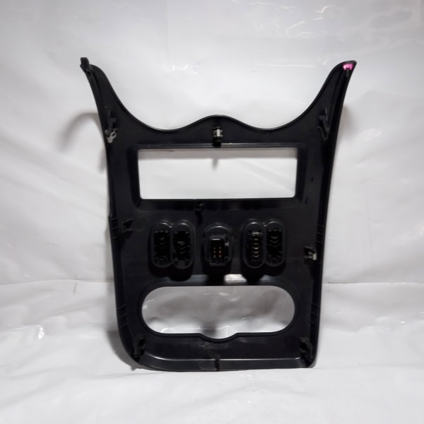 Moldura Painel Central Botão Renault Sandero 2008 Cinza-escuro