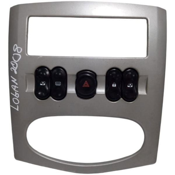 Moldura Painel Central Botão Alerta Renault Logan 2008