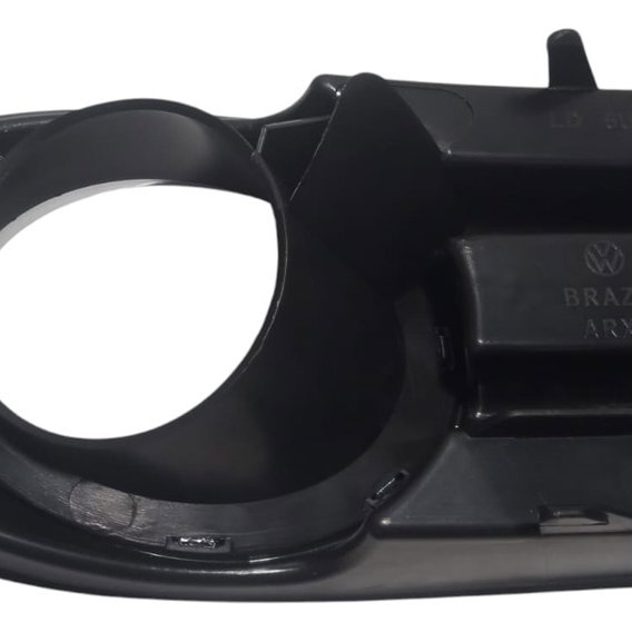 Moldura Farol Milha Lado Direito Vw Gol G5 2010 Preto E Cromado Direito