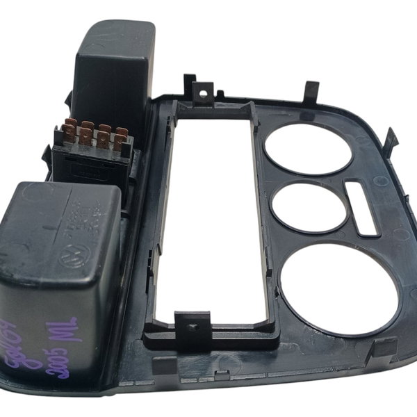 Moldura Painel Central Botão Alerta Vw Gol G4 2005 Pret