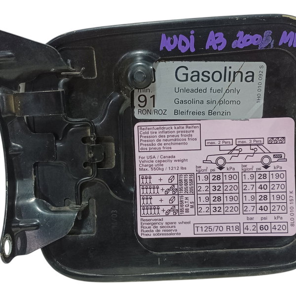 Portinhola Tanque Combustível Audi A3 2005 Preto