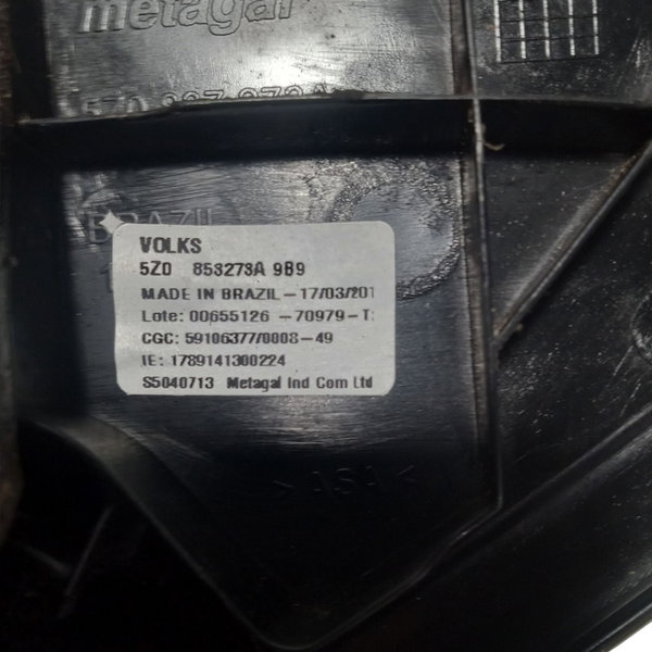 Acabamento Externo Retrovisor Esquerdo Vw Spacefox 2011 Preto