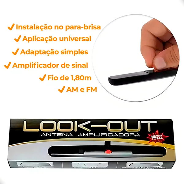 Antena Interna Amplificada Universal Parabrisa Amfm Look Out