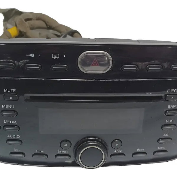 Rádio Som Automotivo Botão Alerta Fiat Punto 2012 Preto E Cromado