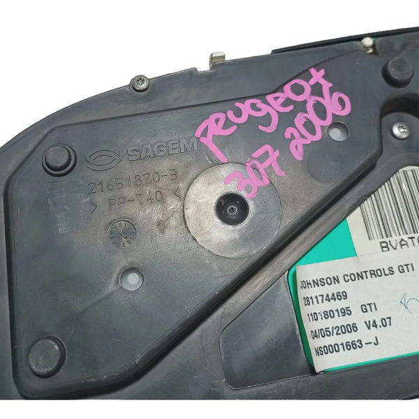Painel Instrumento Velocímetro Peugeot 307 2006 Preto