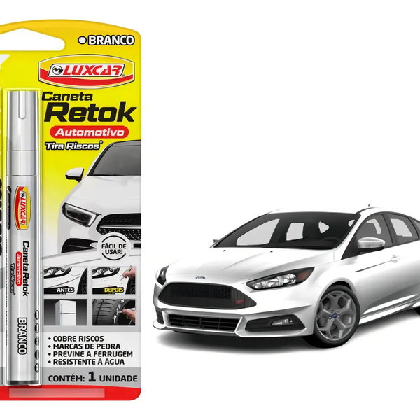 Caneta Retok Tira Riscos Automotivos Diversas Cores Luxcar Cor Branco