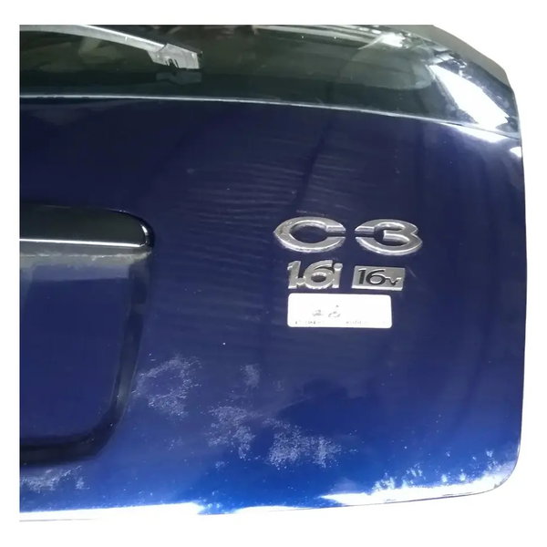 Tampa Traseira Capo Com Vidro Citroen C3 1.6 2008 Azul