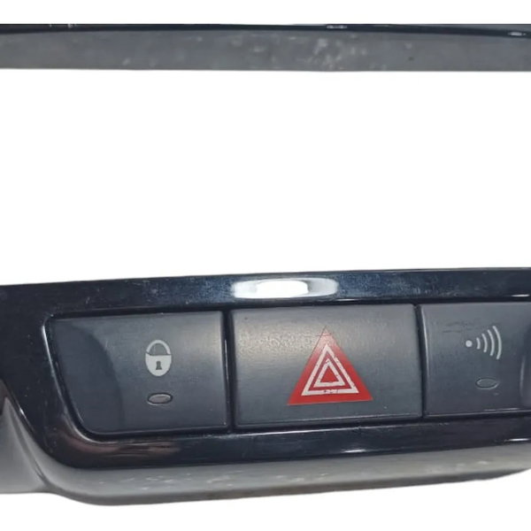 Moldura Central Painel Botão Alerta Citroen Aircross 2013 Preto