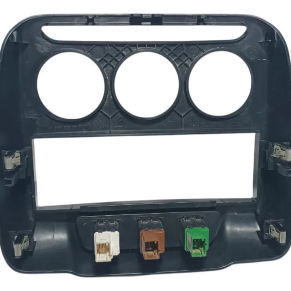 Moldura Central Painel Botão Alerta Citroen Aircross 2013 Preto