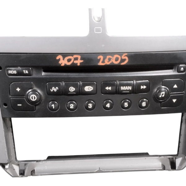 Moldura Central Painel Com Rádio Mp3 Peugeot 307 Prateado