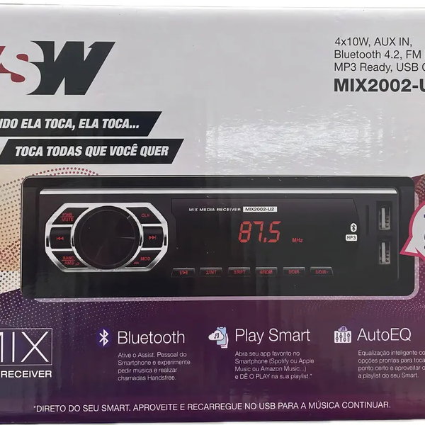 Radio Automotivo Truck Tudo Mix2002 Bluetooth 2 Usb Sd Fm