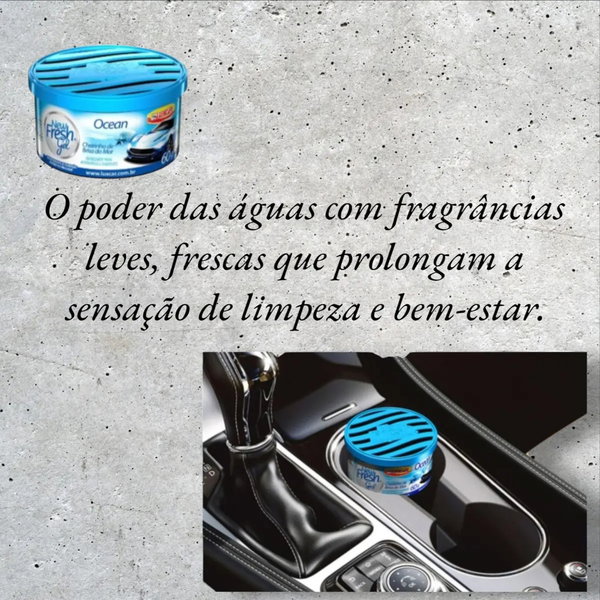 Aromatizante Automotivo Luxcar New Fresh Gel Ocean 60g Perfume Para Carro Longa Duração Brisa Do Mar