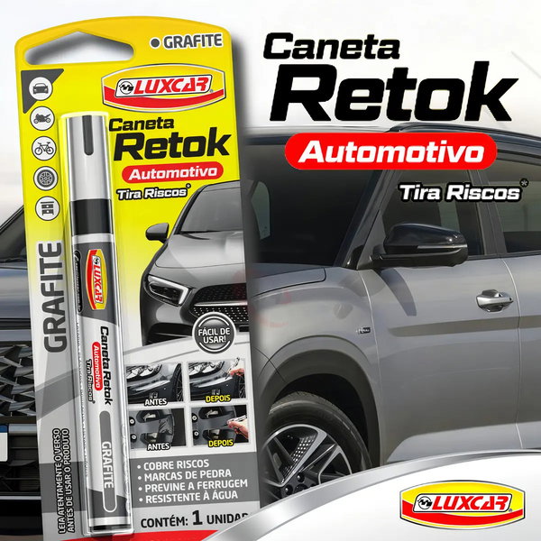 Luxcar Caneta Retok Tira Riscos Cinza-escuro