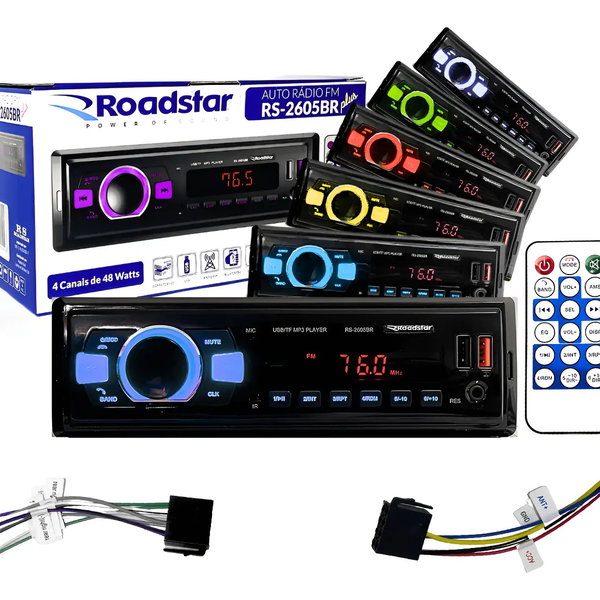 Auto Radio Mp3 Roadstar Cont. Remoto Bluetooh Rca Fm Sd Usb