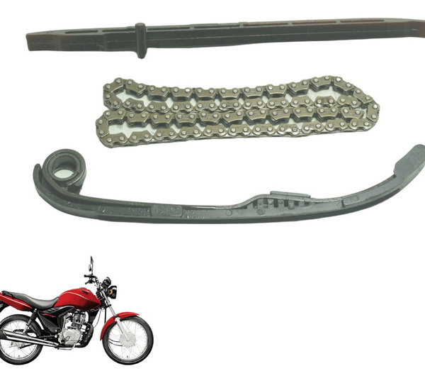 Kit Guia Tensor Corrente Comando Honda Cg 125 Fan 2011 Orig