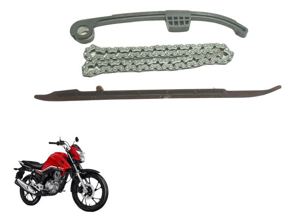 Kit Guia Tensor Corrente Comando Honda Cg 160 16-22 Original