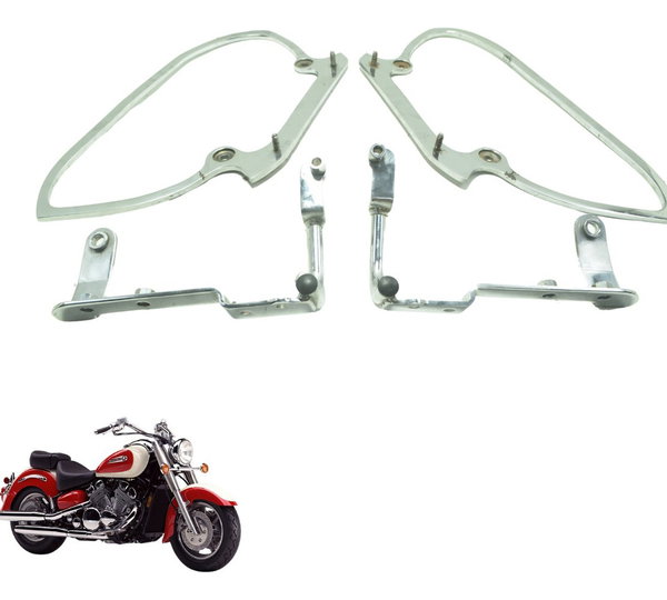 Par Suporte Alforge C/ Det Yamaha Xvz 1300 Royal Star 96-01 Prateado
