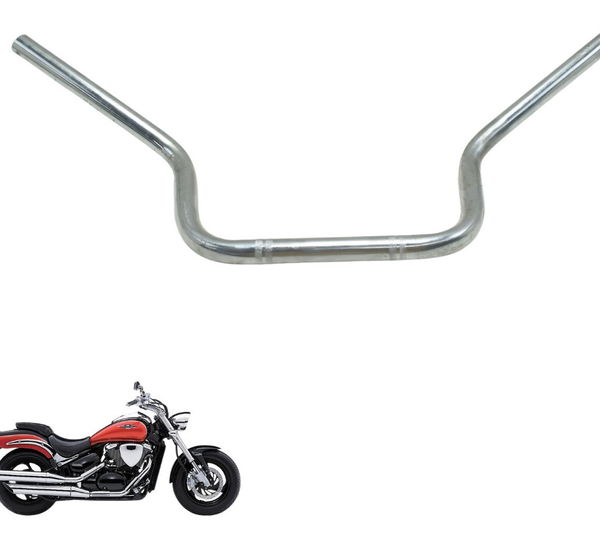 Guidão Custom C/ Detalhes Suzuki Boulevard M 800 05-08 Prateado
