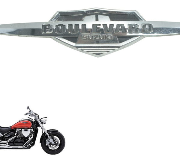 Emblema Tanque Direito Suzuki Boulevard M 800 05-08 Original Prateado