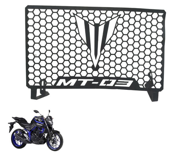 Grade Radiador C/ Detalhes Yamaha Mt 03 Abs 16-19 Original Preto