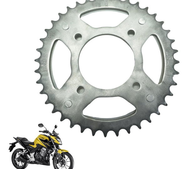 Coroa 40 Dentes C/ Detalhes Honda Cb 300f Twister 23-24 Orig Cinza