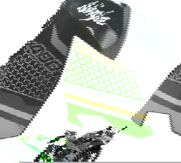 Carenagem Lateral Esq C/ Detal Kawasaki Ninja 400 19-23 Orig Preto