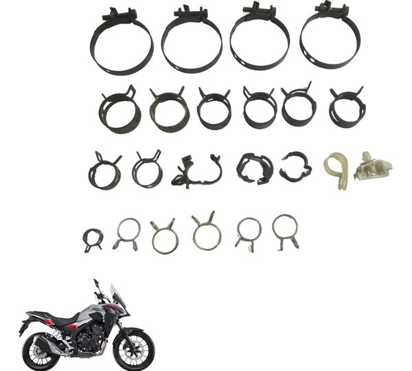 Kit Abraçadeiras Diversas Honda Cb 500 X 21-23 Original