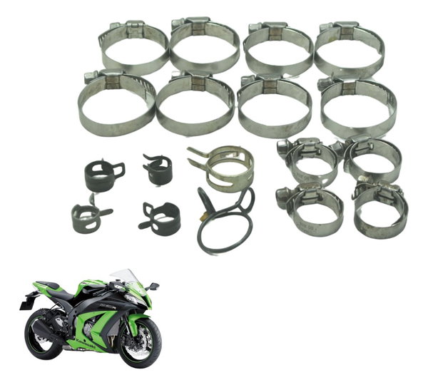Kit Abraçadeiras Diversas Kawasaki Ninja Zx 10r 10-15 Orig