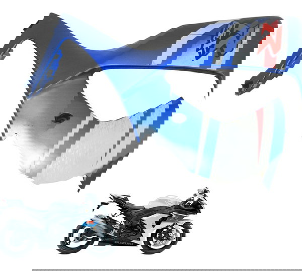 Carenagem Lat Esq C/avaria Suzuki Gsx-r Srad 1000 11-16 Orig Azul