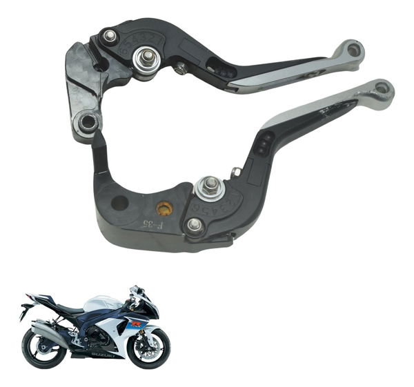 Par Manete Esportivo Suzuki Gsx-r Srad 1000 11-16 Paralelo Preto