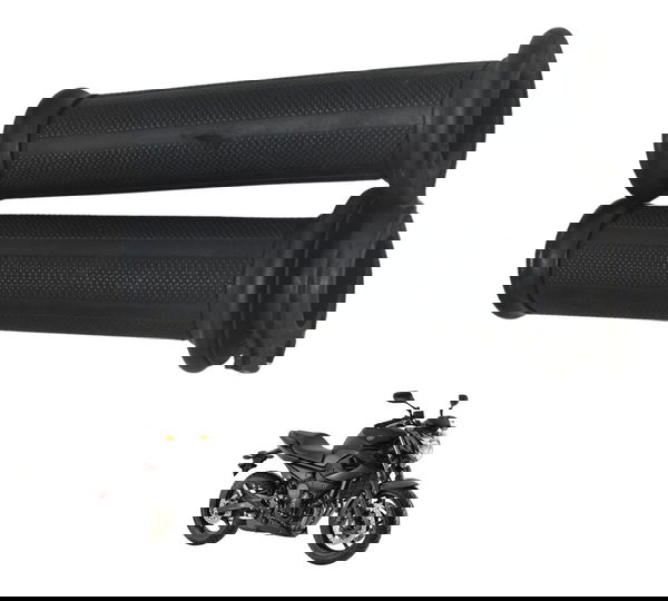 Par Manopla C/ Detalhes Paralelo Yamaha Xj6 N 10-12 Preto