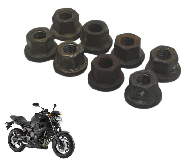 Jogo Porca Escape Yamaha Xj6 N 10-12 Original
