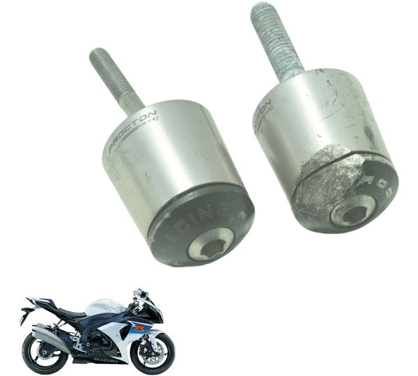 Par Peso Guidão C/ Avaria Suzuki Gsx-r Srad 1000 11-16 Orig Prateado