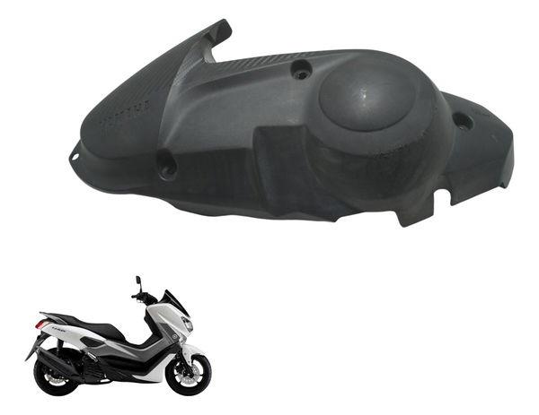 Tampa Capa Motor Cvt C/ Detalhes Yamaha N-max 160 17-20 Orig Preto